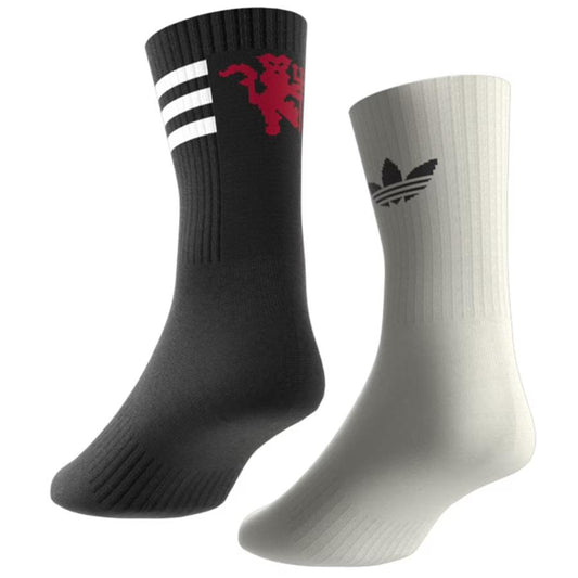 【預購】曼聯 ORIGINALS 高筒襪｜Manchester United adidas Originals Unisex Lifestyler Two-Pack Crew Socks Set - Cream/Black